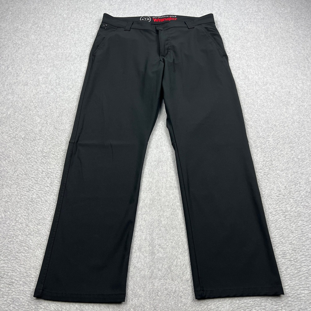 Wrangler ATG Goat Chino Pant Mens 34x30 Black Straight Leg Utility Hike Outdoor